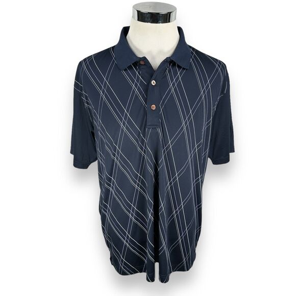 Page & Tuttle Other - Page Tuttle Polo Shirt Mens XL Stoney Point The Links Striped Golf Navy Blue